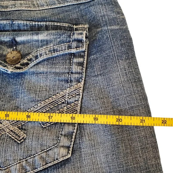 TK Axel Men's Weston Vintage Boot Jeans Flap Pockets Denim Distressed 34x29 - Picture 11 of 15